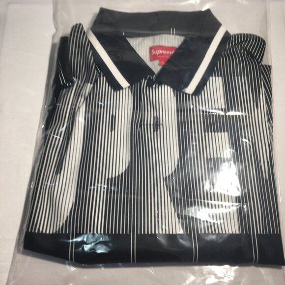 Supreme Soccer Polo – Black/White Pinstripe – Size L - Picture 12 of 13